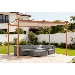 Pavillon KONIFERA "Pergola Tilos", beige (braun), B/H/T: 300cm x 235cm x 300cm, Pavillons, verschiedene Größen/Farben
