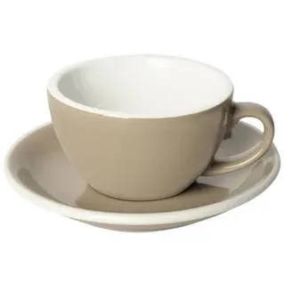 Cappuccino-Tasse mit Untertasse Loveramics Egg Taupe, 200 ml