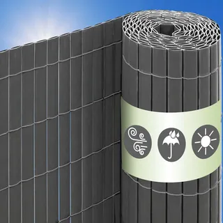 urfence Sichtschutzmatte 90 x 600 cm grau PVC