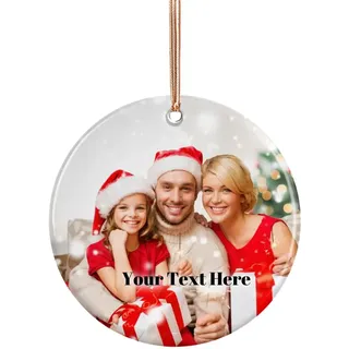 Personalisierte Weihnachtskugeln für Familie Mit Foto und Namen - Keramik Weihnachtskugeln - Geschenke für Opa, Oma, Papa und Mama
