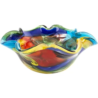 Badash Stormy Rainbow Art Glass – Murano-Stil Art Glasschale Mittelstück – 20,3 cm mundgeblasene Glasschale – Dekoschale Mittelstück Home Decor Akzent