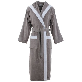 Carl Ross Unisex-Bademantel, Baumwolle, Kapuze, Gürtel, Baumwolle beige|braun XL