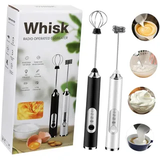 MAGICLULU Mehlstreuer Elektrischer Mixer Handmixer Handmischer Für Getränke Mini Tragbarer Mixer Handbesen Schneebesen Schaummaschine Elektrischer Aufschäumer Elektrisch Kaffee Creme Teig