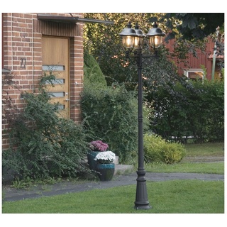 KONSTSMIDE LED Pollerleuchte, LED wechselbar, warmweiß, Garten-laterne Landhausstil, Straßenlaterne Wegbeleuchtung, H: 218cm schwarz|silberfarben