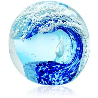 Ocean Waves Glaskugel – mundgeblasene Glasfiguren, Kugel für Zuhause und Büro, Briefbeschwerer, Kunst, Glaskristallfiguren und Aquarium-Akzent, Ozeanliebhaber, Surf-Enthusiasten, Geschenk (Stil 2)