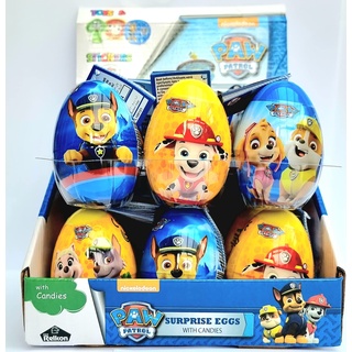 Paw Patrol Überraschungseier aus Kunststoff, Multipack mit Jelly Beans, Aufklebern und Spielzeug, 24 Ü-eier (24 x 10 g)