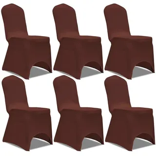 vidaXL Stuhlhusse Braun 6er Set