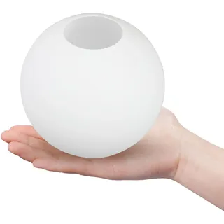 Hemobllo Milchglas Lampenschirm Kugel 12 cm Ø, blendfreie Lichtverteilung, Fingerabdruck-resistent, einfache Montage, Ersatz für Hängelampe & Deckenleuchte, für Wohn-, Schlaf- & Esszimmer