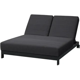 CLEMENTO Beziers Doppel Loungeliege Aluminium mit Rollen Createxx/Verstellbar - Anthrazite
