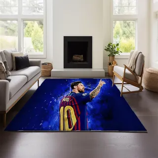 Verdickter Teppich Aus Kaschmirimitat Mit Lionel Messi-Motiv, Marokkanischer Wohn-/Schlafzimmer-Sofa-/Couchtisch-Decke, Ethno-Stil, Amerikanischer Landhaus-Retro-Stil (Messi 02,80x120 cm)