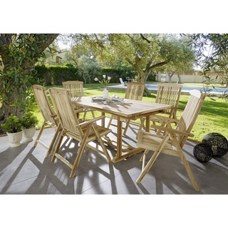 Gartenmöbel Set 7tlg Teak Gartentisch ausziehbar 150-200 cm CARACAS/ARUBA