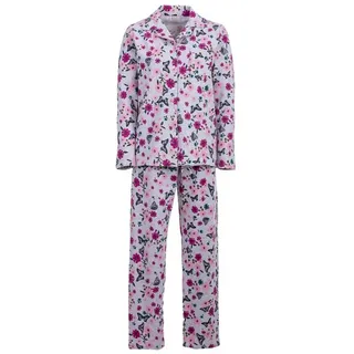 zeitlos Pyjama Butterfly / Blumen Thermo-Schlafanzug grau L