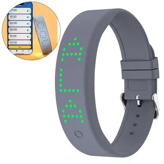 Vibrationswecker Armband – Timer, 8 Alarmzeiten, Schlafüberwachung, Wasserdicht, Mit Smartphone-Konnektivität für Kinder & Erwachsene