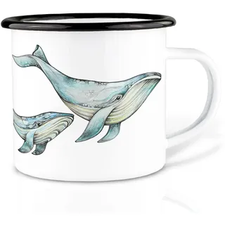 Ligarti® Emaille Tasse (leicht & robust) | Design Cup, Camping Becher handveredelt in Deutschland | Kaffeetasse, Emaillebecher