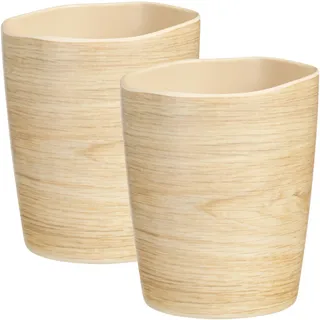 2er-Set Bruchfester Melaminbecher in Holzoptik-Design, 9 x 11 cm: Ein langlebiger Trinkbecher – Perfekt für Camping, Picknicks & Alltag