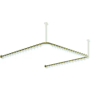 HEWI Vorhangstange System 900, Edelstahl PVD Gold glänzend, Achsmaß 1487 x 1475 x 1487 mm, D 25 mm, 46 Ringe POM