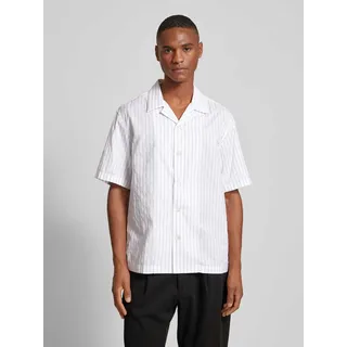 Relaxed Fit Freizeithemd mit Streifenmuster Modell 'FRED', Offwhite, M