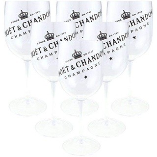 Moët & Chandon Champagner Acryl-Glas Gläser Set Clear Transparent Ice Imperial Kelch (6 Stück)