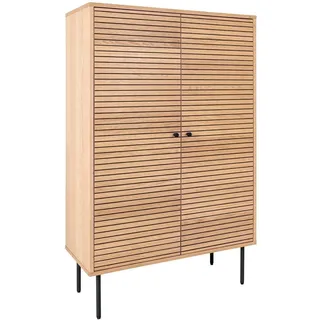 House Nordic Highboard KYOTO 80 x 130 cm Braun / Schwarz