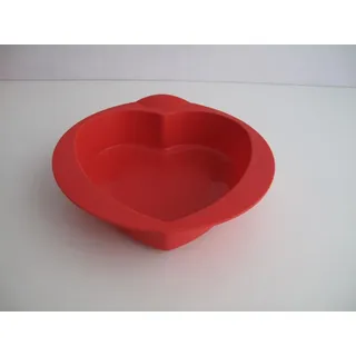 TUPPERWARE Backen Silikonform Herz rot Silikon Form Silikonherz Torte Easyplus