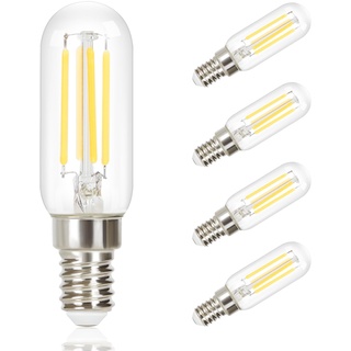 Kowanie LED Lampe E14 Vintage Glühbirne - T25 4W LED Warmweiß Filament Leuchtmittel Edison Birne Warmweiss Retro Glas Energiesparlampe Nicht Dimmbar für Haus Hotel Bar Café 4er-Pack