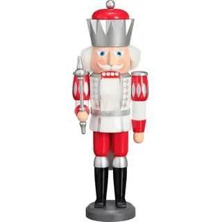 Seiffener Volkskunst eG Nussknacker König 40 cm rot/silber/weiß