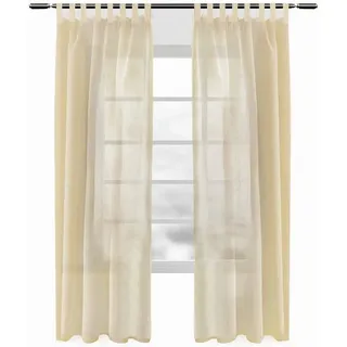 Woltu Gardine Schlaufen 140 x 225 cm Sand 1 St