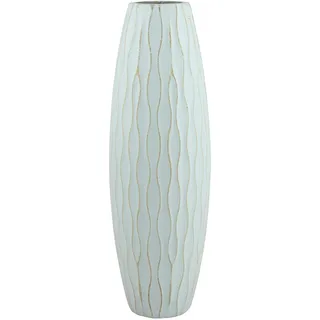 Stonebriar - SB-5076B Holzvase im Vintage-Stil, strukturiert, hell-ozeanblau