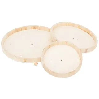 Tabletts für Etagere aus Holz, 16 cm Ø, 21 cm Ø und 26 cm Ø, 3 Stück
