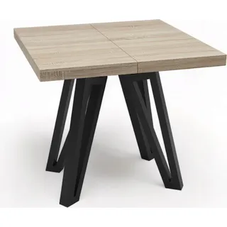 METAL SONOMA ausziehbarer quadratischer Tisch 90x90-190 cm - Schwarz/Braun