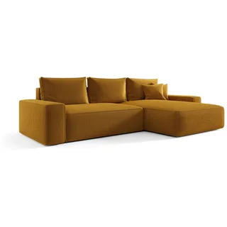 Cornero Ecksofa, Orange, Textil, Echtholz,Buche, 3-Sitzer, L-Form, 280x184 cm, Wohnzimmer, Sofas & Couches, Wohnlandschaften, Ecksofas