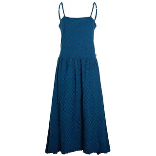 Vishes Sommerkleid Langes Kleid Damen Träger Bedruckt Jersey Baumwolle Alternative Mode, Boho, Hippie, Ethno, Festival blau 40