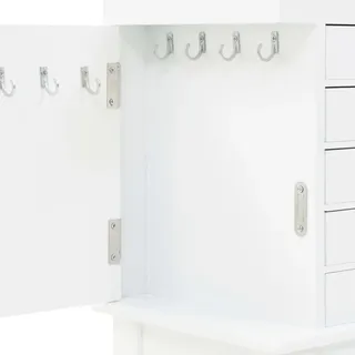 vidaXL Freistehende Schmuckvitrine Weiß - Weiß