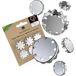 WEIDEBACH® Ersatzplättchen für Seifenhalter mit Magnet, 6er-Set Magnetplättchen, rostfreier SS430 Edelstahl, Magnethalter bequem in alle Seifen drücken, für Seifenschale Dusche & Bad