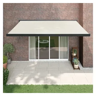 furnicato Markise Einziehbar Creme 4x3 m Stoff und Aluminium (1-St) weiß