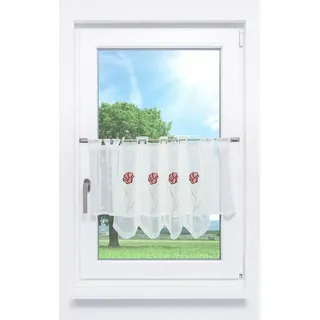 LYSEL® Scheibengardine Marina (1 St), transparent, HxB 45x145cm rot