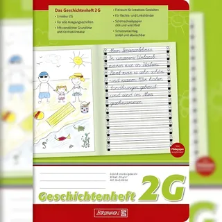 Brunnen Geschichtenheft Lineatur 2G liniert DIN A5 16 Blatt,