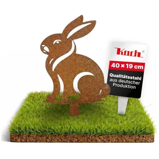 Koch #125 Gartenstecker "Hase Fridolin 40 x 19cm Stahl Edelrost Figur 2mm Stärke