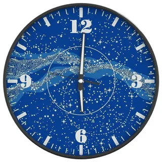 vidaXL Wanduhr mit Leuchtender Skala 30,0 cm Ø30 cm blau