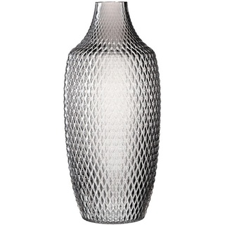 Leonardo Vase, Grau, Glas, bauchig, 40 cm, handgemacht, zum Stellen, Dekoration, Vasen, Glasvasen