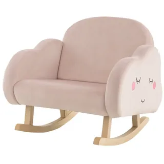 KOMFOTTEU Kindersessel, Kindersofa aus Samt & Schwamm rosa