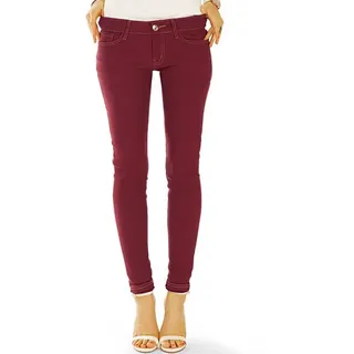 be styled Stoffhose Low waist slim Stoffhose enge Hüfthose bequem - Damen - j53L unifarben rot 42