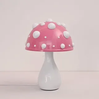 Bammare Pilzlampen LED Mushroom Tischleuchte, 3-Farbige Dimmbare Pilz Lampe Deko, Pilz Nachttischlampe mit Kabel für Wohnzimmer Schlafzimmer, Stromversorgung über USB, Rosa