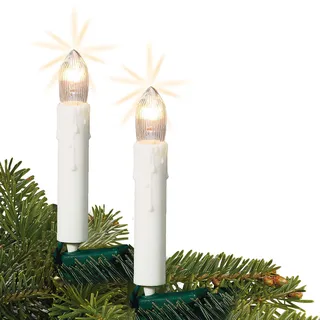 hellum Lichterkette Weihnachtsbaum innen, 30 Lichter warmweiß, Stecker | Tannenbaum Lichterkette mit Clip, beleuchtet 11,60m, Kabel grün, Weihnachtsbaumbeleuchtung innen, Baumkerzen <59lm 613018