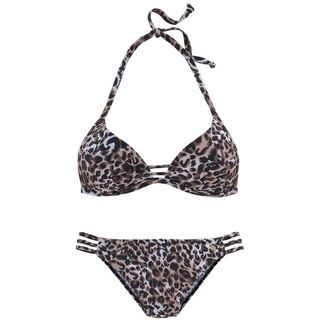 LASCANA Triangel-Bikini Damen braun-bedruckt Gr.42 Cup C
