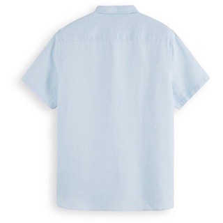 Scotch & Soda Kurzarmhemd Hemd Kurzärmliges Leinenshirt mit Knopfleiste und (1-tlg) blau XL
