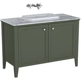 Vitra Valarte Einbauwaschtisch-Möbel-Set 65840 118x52x87,5cm, 2 Türen, Vintage grün/Waschtisch weiß hochglanz
