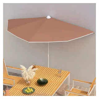 vidaXL Halb-Sonnenschirm 180 x 90 cm Terracotta-Rot