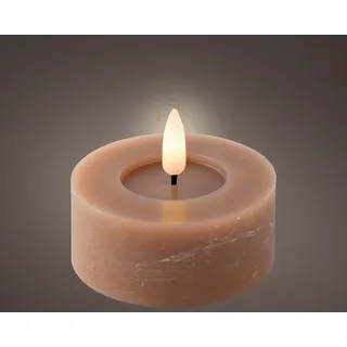 Lumineo Dekofigur LED Teelicht Wachs hellbraun/warmweiss 3cm braun|bunt