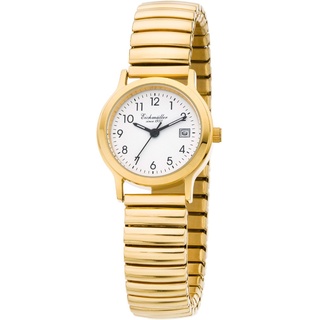 Eichmüller Damenuhr | Armbanduhr Analoguhr Quarzuhr Edelstahluhr gelbgoldfarben mit flexiblem Zugband 30001